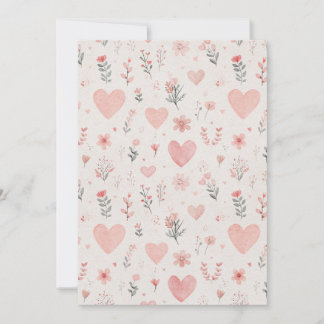 Carte De Remerciements Floral Hearts Thank You Card