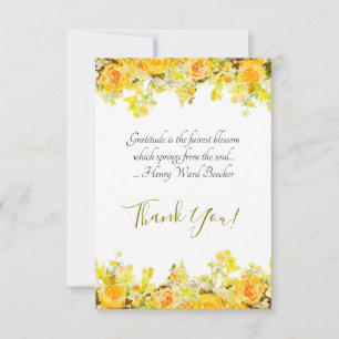 Carte De Remerciements Floral jaune et orange