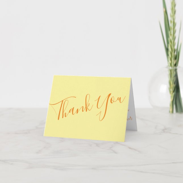 Carte De Remerciements Floral Mariage orange jaune (Devant)