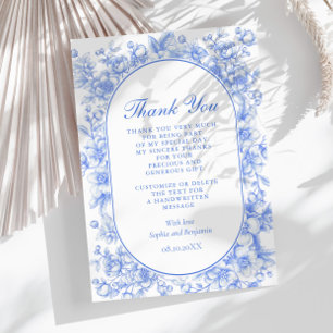 Carte De Remerciements Floral Mariage victorien Quelque chose de bleu
