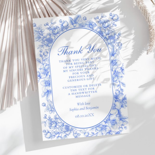 Carte De Remerciements Floral Mariage victorien Quelque chose de bleu (Créateur téléchargé)