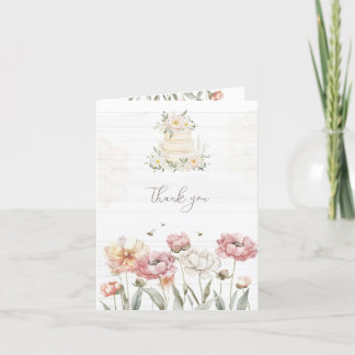 Carte De Remerciements Floral Mariée à la Fête des mariées d'abeilles Mer