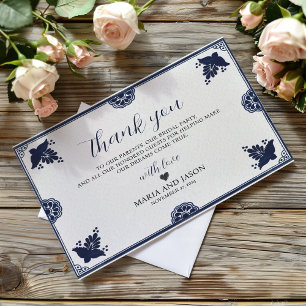 Carte De Remerciements Floral mexicain Otomi simple Mariage Fiesta