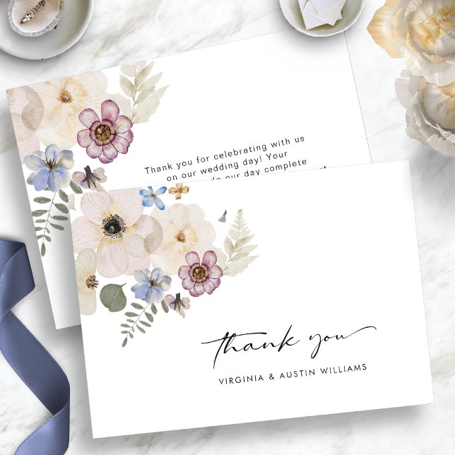 Carte De Remerciements Floral moderne (Modern Boho Watercolor Floral Thank You Card by Painted Paperie
)