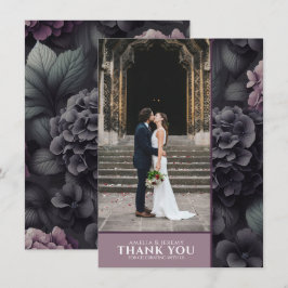 Carte De Remerciements Floral Moody noir et violet