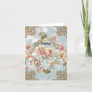 Carte de remerciements Floral Orné Personnalisé