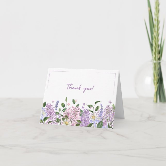 Carte de remerciements floral pliable (Devant)