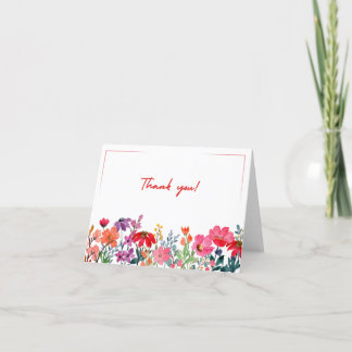 Carte de remerciements floral pliable