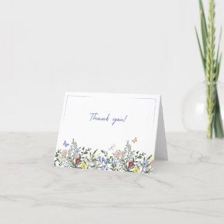 Carte de remerciements floral pliable