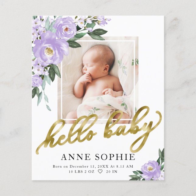 Carte de remerciements floral pourpre (Devant)