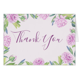 Carte de remerciements floral pourpre Ranunculus S