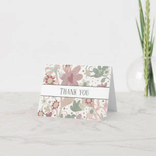 Carte De Remerciements Floral rose assez élégant Mariage d'intégrité