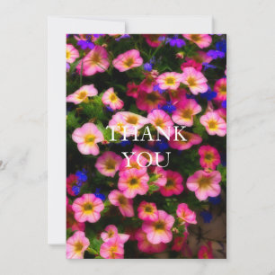 Carte De Remerciements Floral rose et bleu