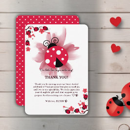 Carte De Remerciements Floral rose mignon Notre petit Baby shower de bug 