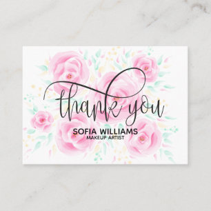 Carte de remerciements floral rose pastel