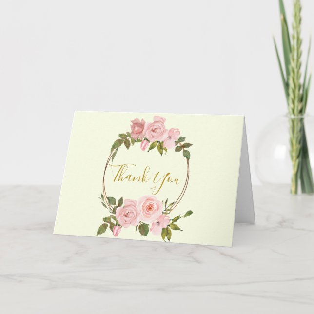 Carte de remerciements floral rose vif (Devant)