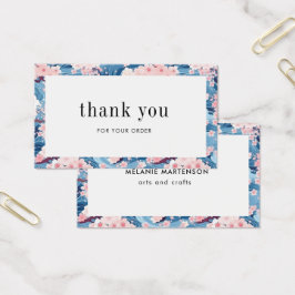 Carte de remerciements Floral Sakura Bleu Et Rose