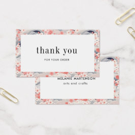 Carte de remerciements Floral Sakura Rose Et Bleu