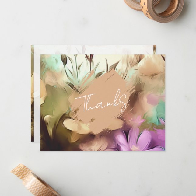 Carte de remerciements floral spécial (Devant/Arrière en situation)