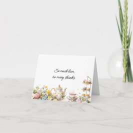 Carte De Remerciements Floral Tea Party Bridal Shower Thank You Card 
