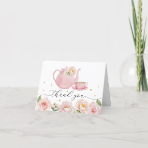 Carte de remerciements Floral Tea Party fille Baby