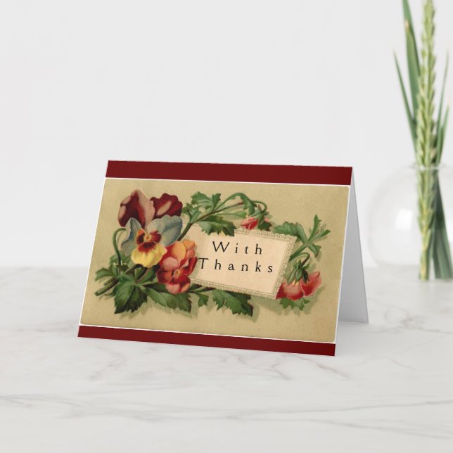 Carte De Remerciements Floral vintage (Devant)