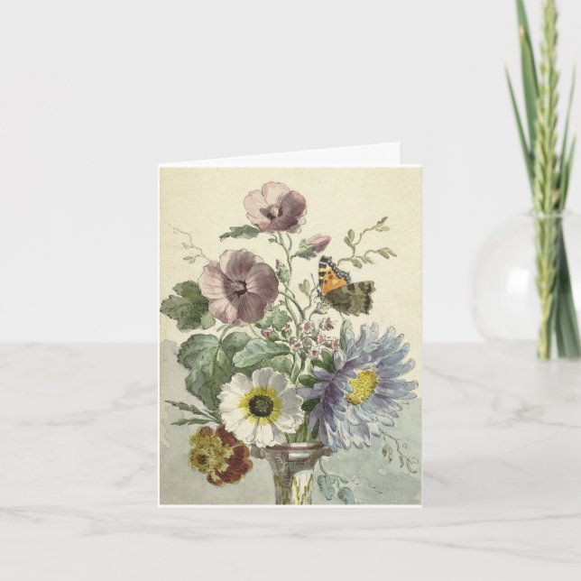 Carte de remerciements Floral vintage (Devant)