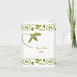 Carte De Remerciements Floral White Green Elite Avocado Green Elegant