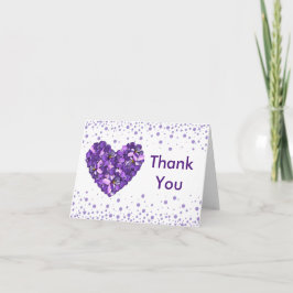 Carte de remerciements florale aux violettes