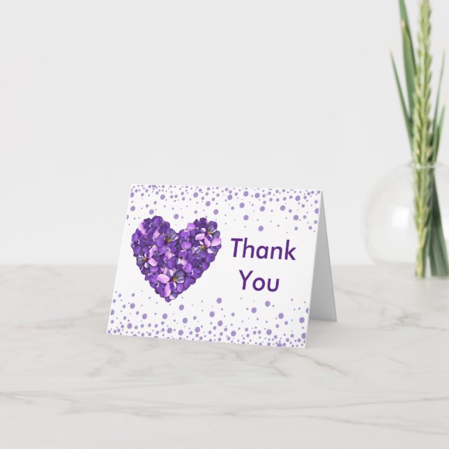 Carte de remerciements florale aux violettes (Devant)