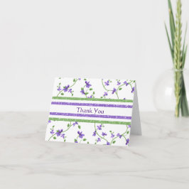 Carte de remerciements florale aux violettes