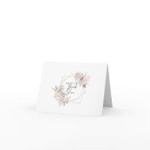 carte de remerciements florale boho