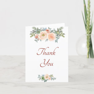 Carte de remerciements florale de l'aquarelle de p
