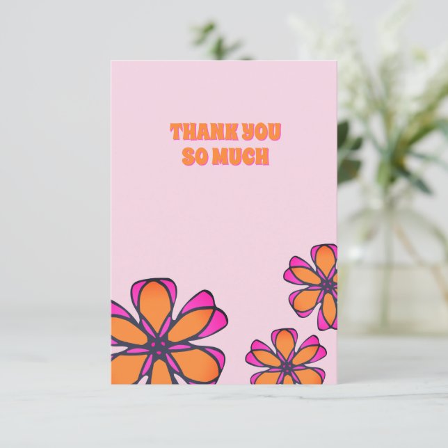 Carte de remerciements florale moderne Boho (Debout devant)