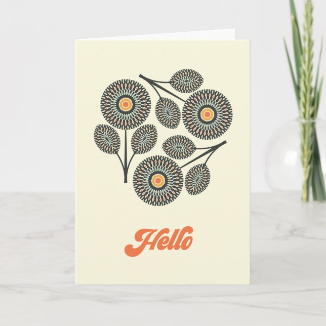 Carte de remerciements Florale moderne du milieu d (Devant)