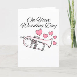 Carte De Remerciements Flugelhorn Mariage Card Horn Player Brass Musicien
