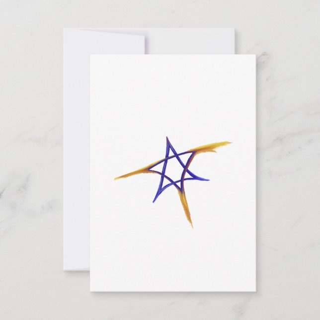 Carte De Remerciements Flying Fiery Star of David Card (Devant)