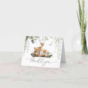Carte De Remerciements Foie de Baby shower neutre pour les animaux des bo