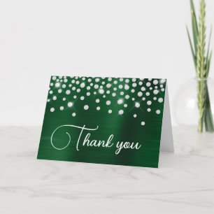 Carte De Remerciements Foil vert foncé Diamond Confetti 50e anniversaire
