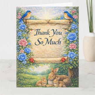 Carte De Remerciements Folded Floral Thank You Card with Scripture