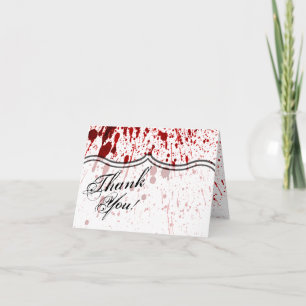 Carte De Remerciements Folded Thank You Card Blood Splatter Vampire Gothi