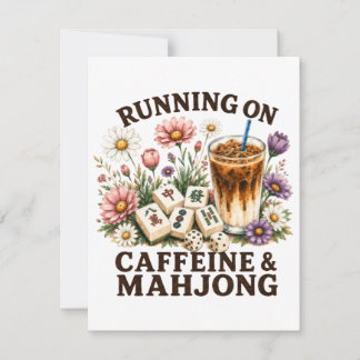 Carte De Remerciements Fonctionne à la caféine et au Mahjong