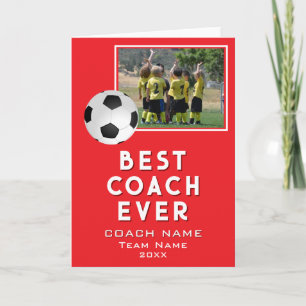 Carte De Remerciements Football Meilleur Entraîneur Chaque Équipe Photo