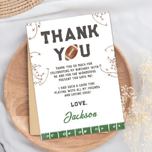 Carte De Remerciements Football première année à l'anniversaire