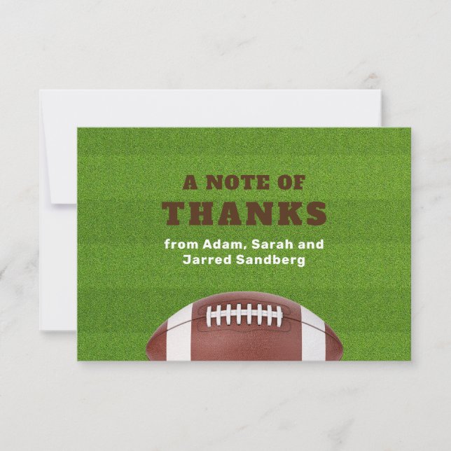 Carte De Remerciements Football Thème Bar Mitzvah (Devant)