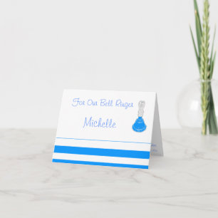 Carte De Remerciements "For Our Bell Ringer" - Cloche/Bande Turquoise fon