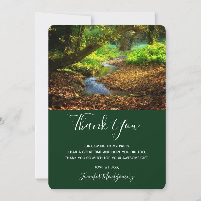 Carte De Remerciements Forest Creek Belle nature Paysage Photo (Devant)