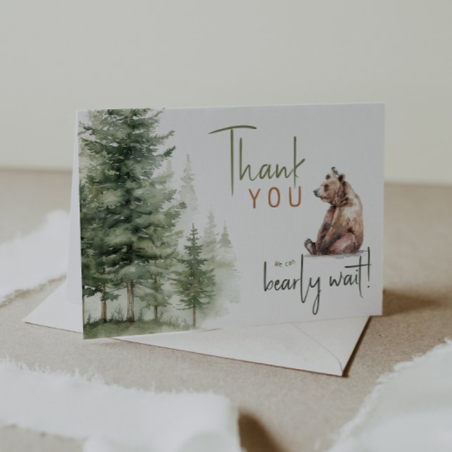 Carte De Remerciements Forêt Bois Animaux Nous Pouvons Attendre Plié (Créateur téléchargé)
