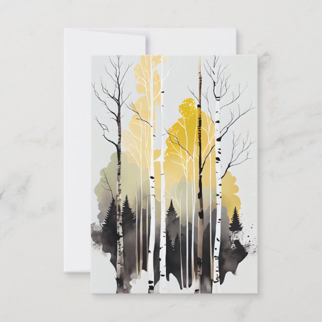 Carte De Remerciements Forêt d'Aspen en hiver (Devant)