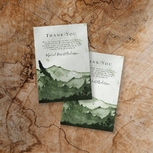Carte De Remerciements Forêt de montagne Masculine Sympathy Funérailles